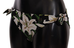 Dolce & Gabbana Bikinislip Schwarzer Lilien-Print Badeanzug Bademode