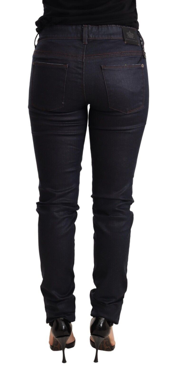 Ermanno Scervino Blue Low Waist Skinny Slim Hose Baumwolle Jeans