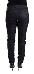 Ermanno Scervino Blue Low Waist Skinny Slim Hose Baumwolle Jeans