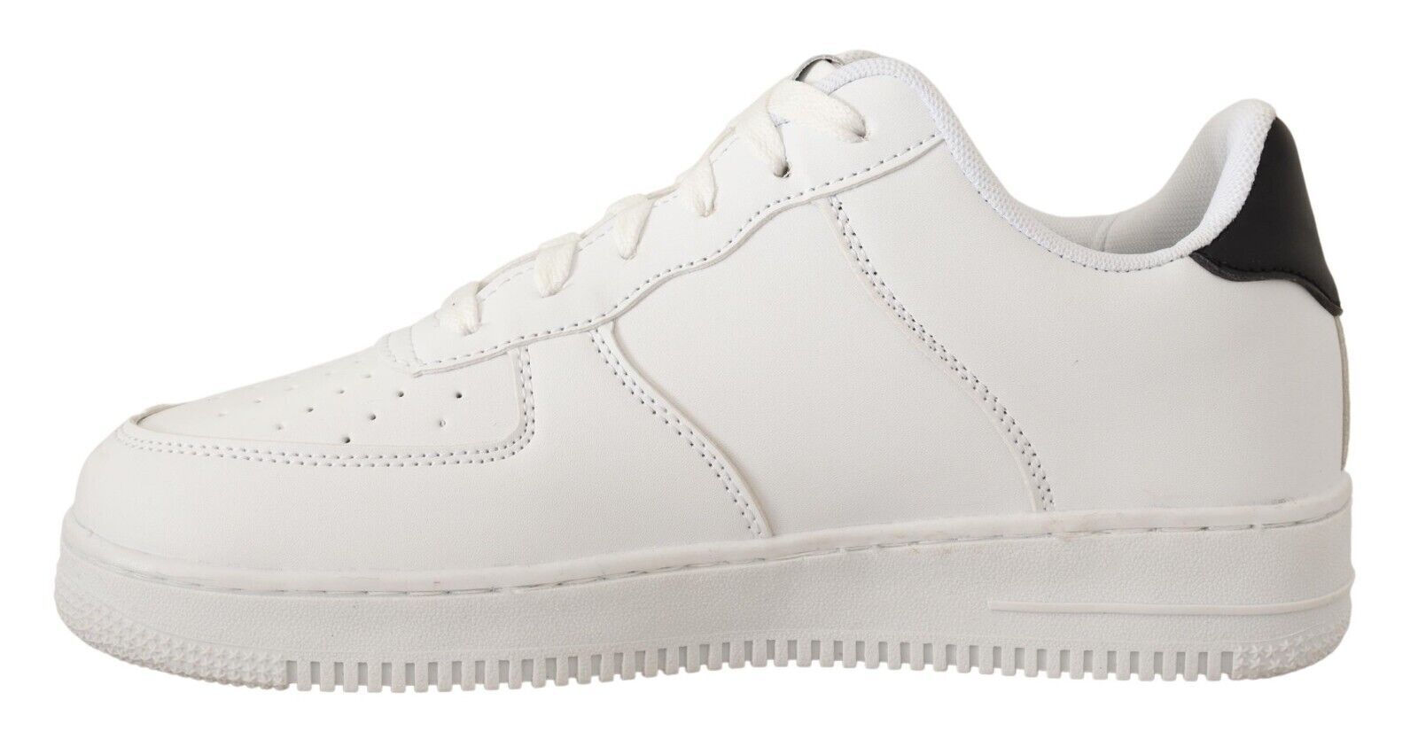 SIGNS Weiße Leder Schnürschuhe Perforiert Herren Casual Sneaker