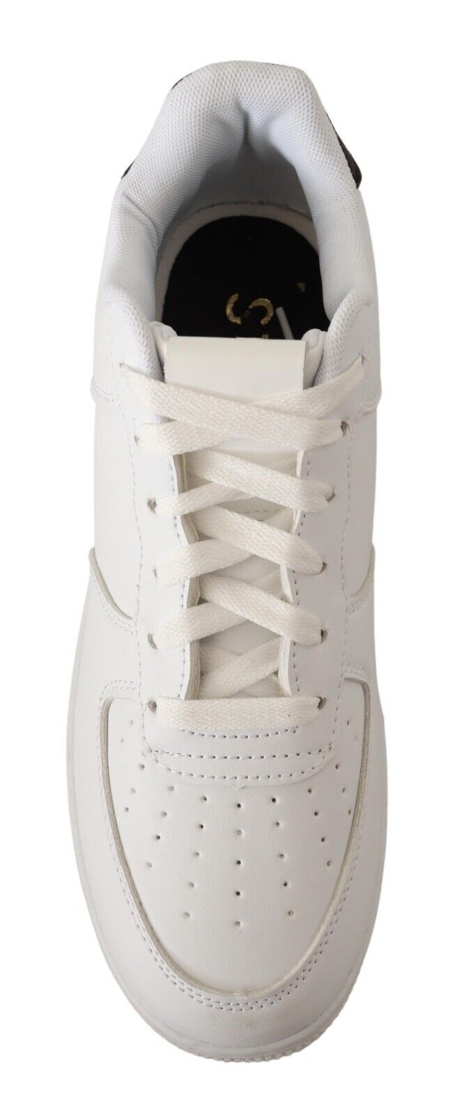 SIGNS Weiße Leder Schnürschuhe Perforiert Herren Casual Sneaker