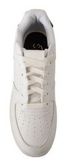 SIGNS Weiße Leder Schnürschuhe Perforiert Herren Casual Sneaker