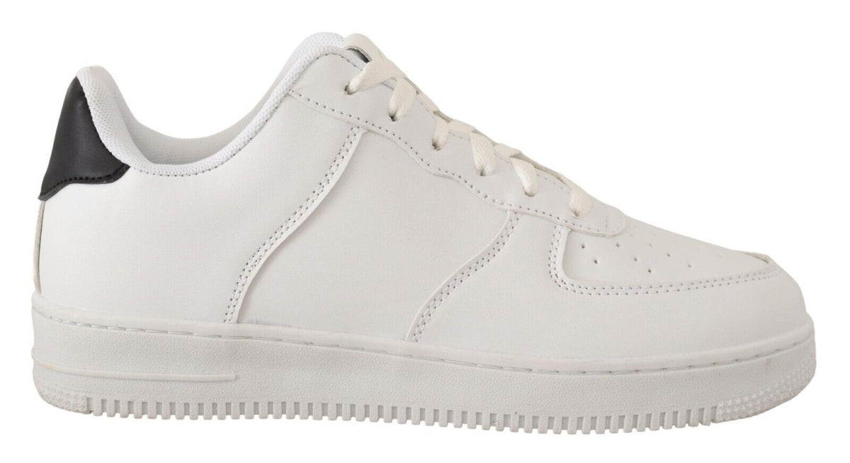 SIGNS Weiße Leder Schnürschuhe Perforiert Herren Casual Sneaker