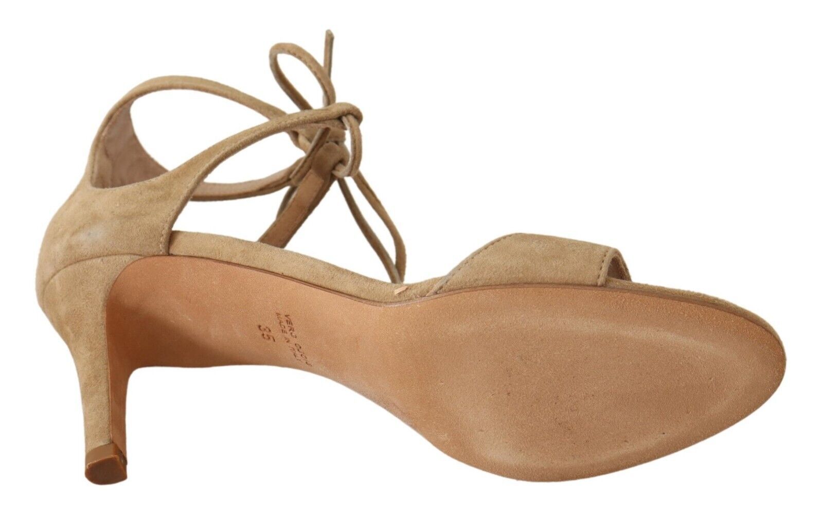 Maria Christina Beige Wildleder Knöchelriemen Pumps Schuhe