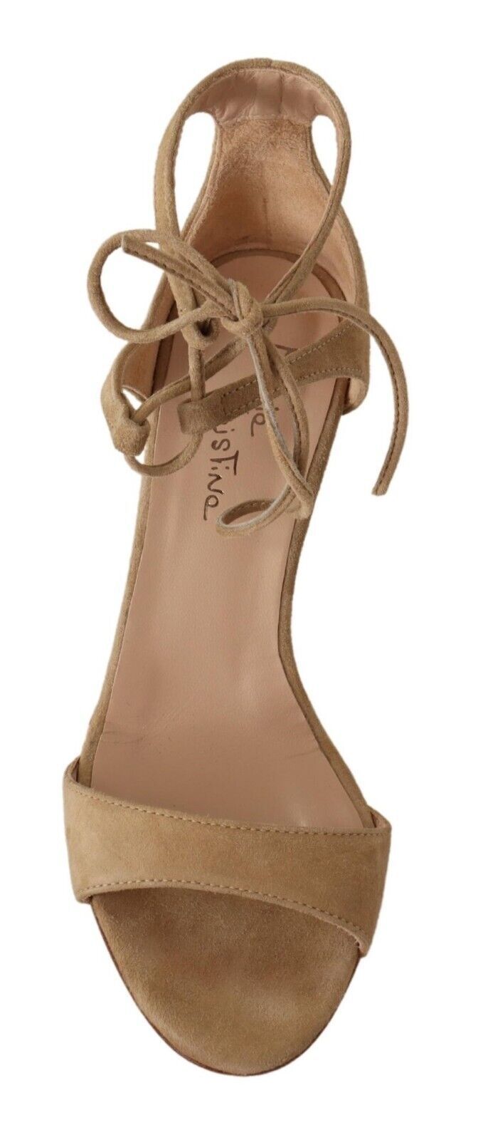 Maria Christina Beige Wildleder Knöchelriemen Pumps Schuhe