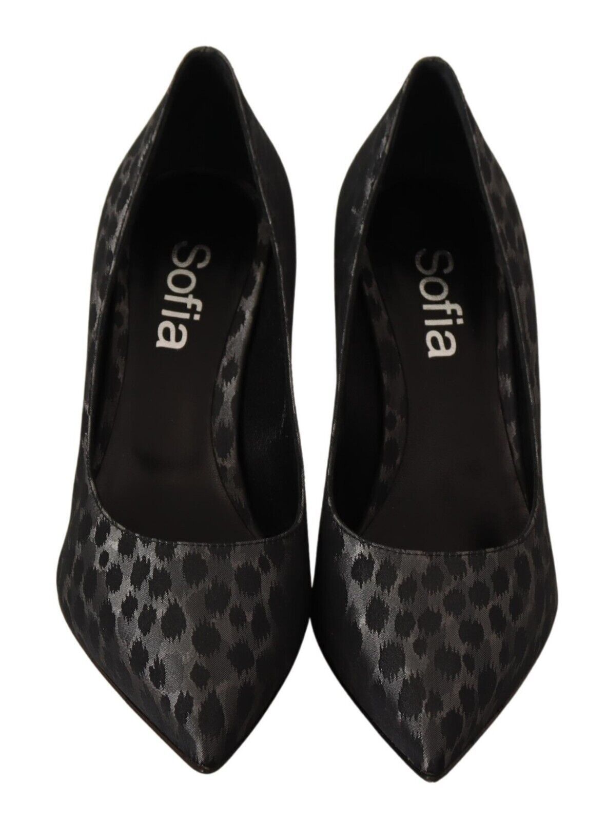 Sofia Schwarze Leopard Leder Stiletto Pumps Schuhe