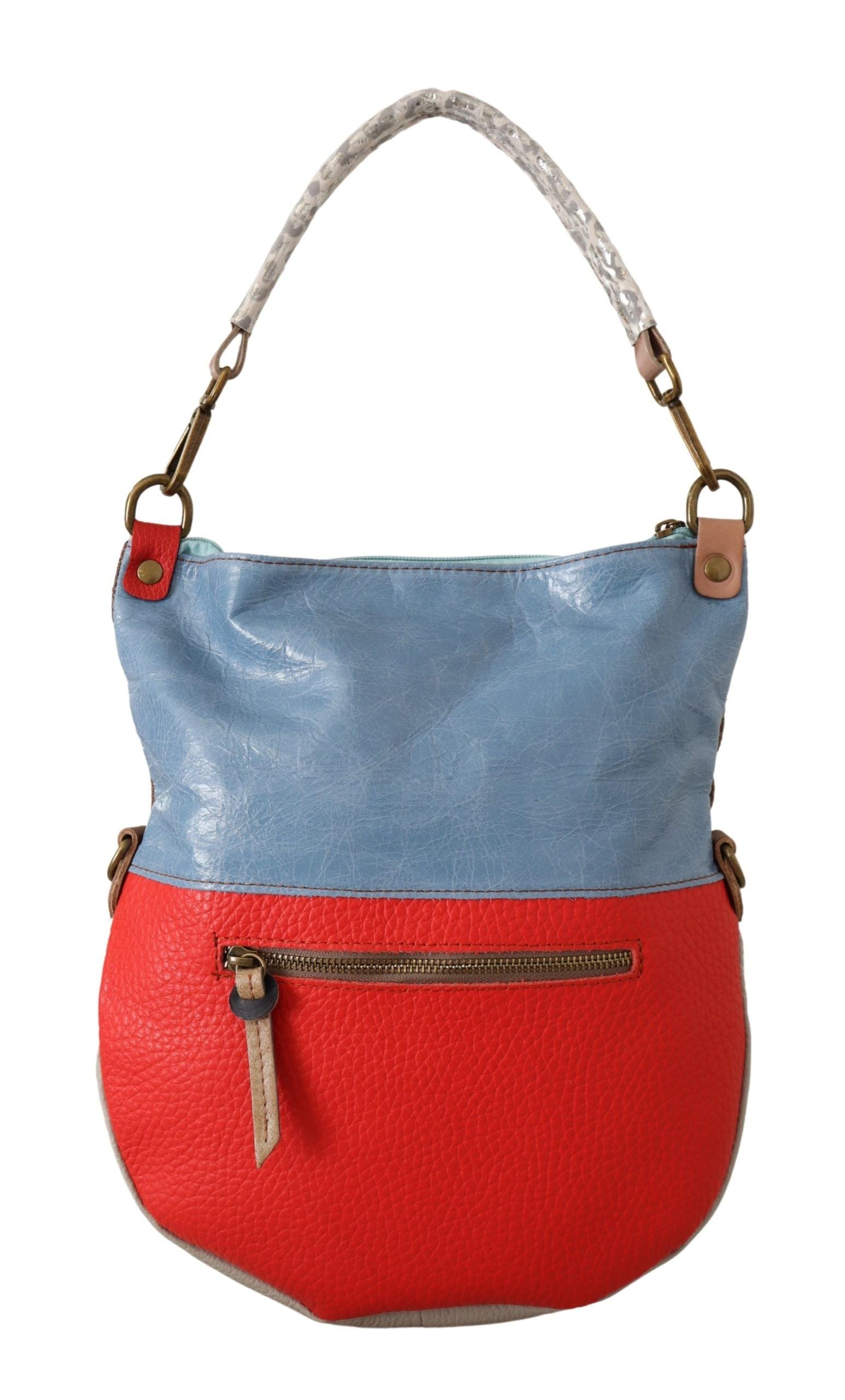EBARRITO Schultertasche aus echtem Leder, mehrfarbig, für Damen