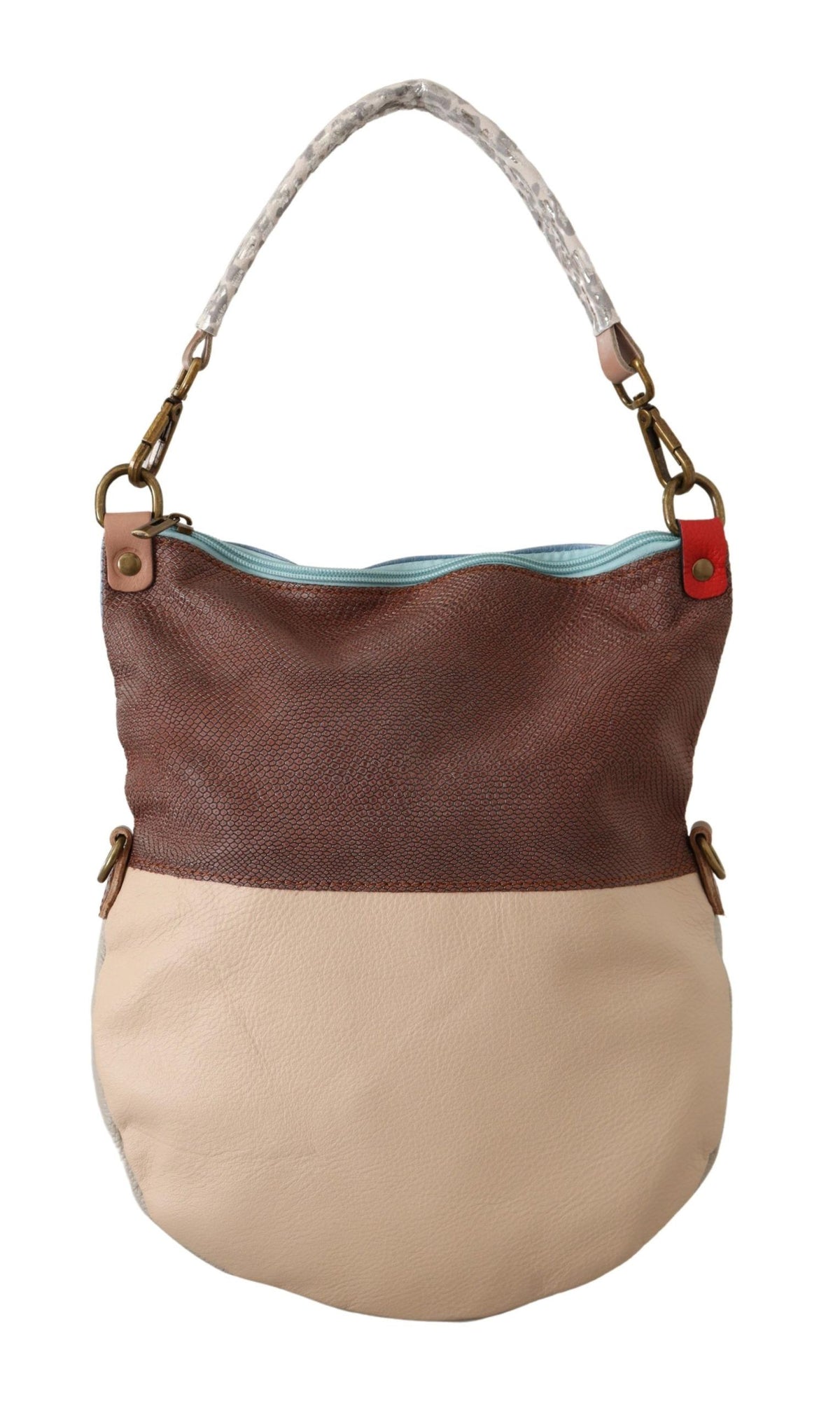 EBARRITO Schultertasche aus echtem Leder, mehrfarbig, für Damen