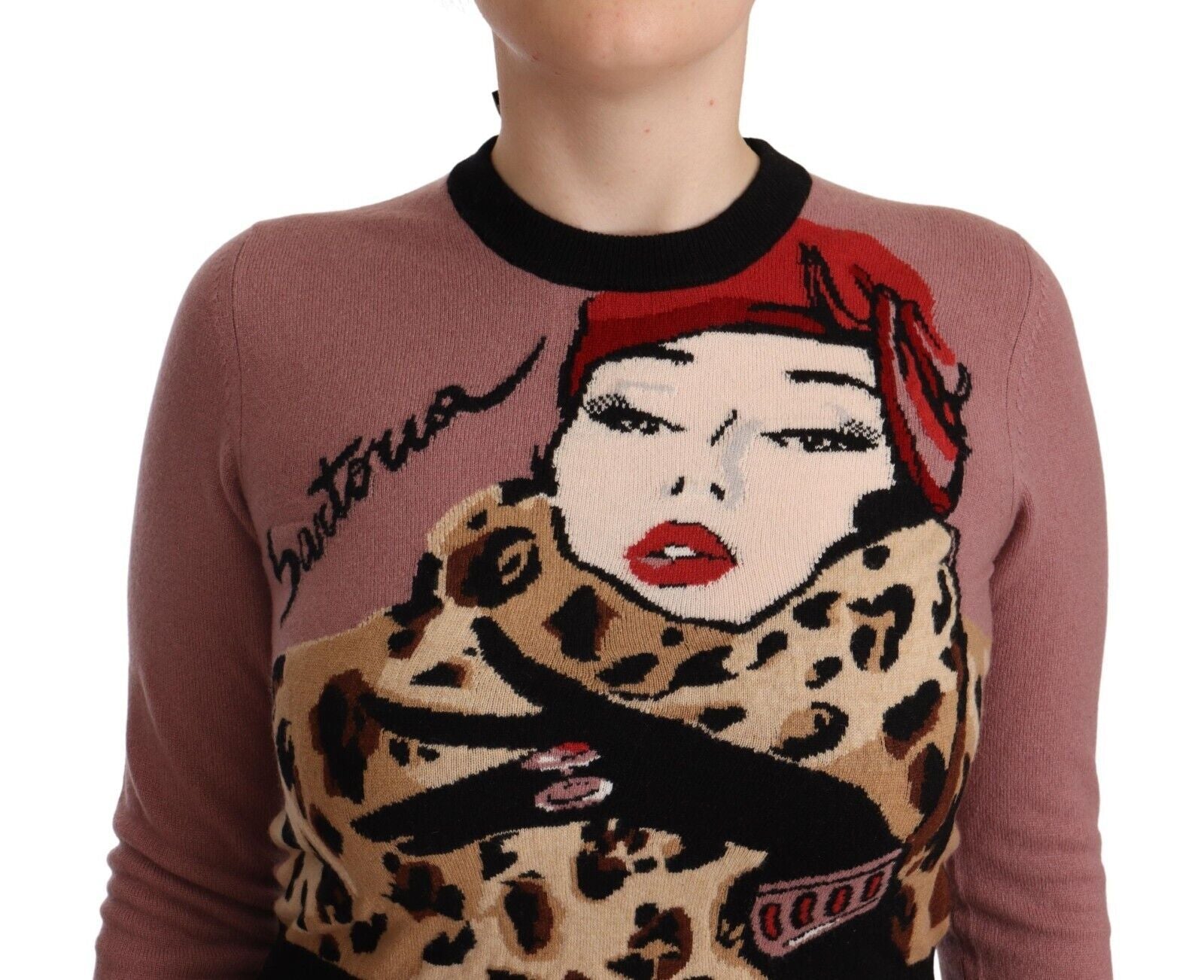 Dolce & Gabbana Rosa Kaschmir Rundhals-Sartoria-Pullover