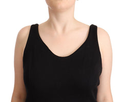 Ermanno Scervino Schwarzes ärmelloses Baumwoll-Tanktop Freizeit-Oberteil