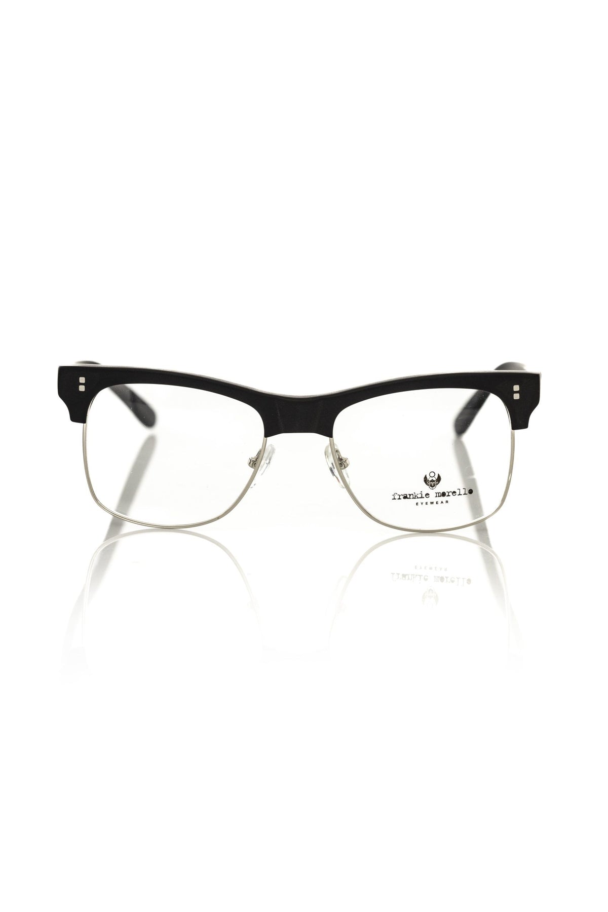 Frankie Morello Schwarzes Metallic-Herrenbrillengestell