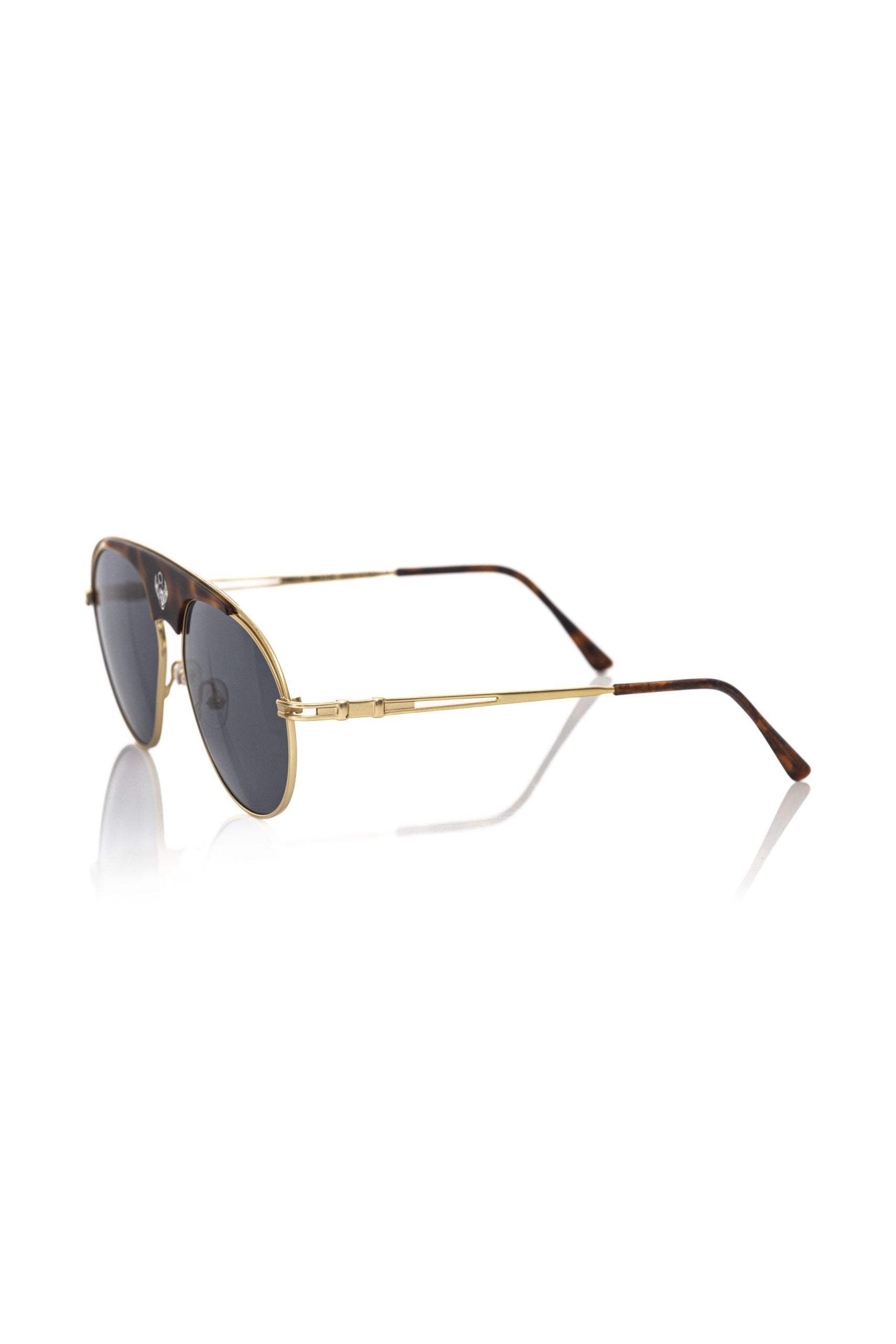 Frankie Morello Braune Herrensonnenbrille aus Metallic-Fasern