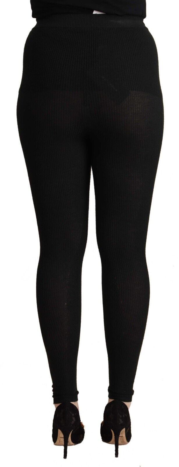 Dolce & Gabbana Schwarze Kaschmir-Stretchhose mit Gummibund