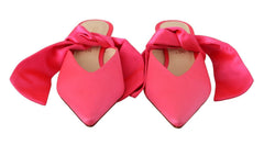 GIA COUTURE Rosa Leder Schnür-Kitten-Heels Pumps Schuhe
