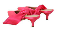 GIA COUTURE Rosa Leder Schnür-Kitten-Heels Pumps Schuhe