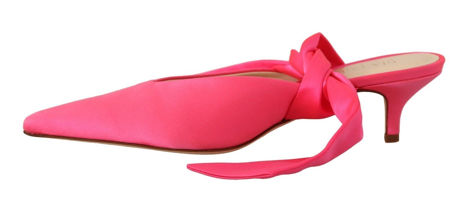 GIA COUTURE Rosa Leder Schnür-Kitten-Heels Pumps Schuhe