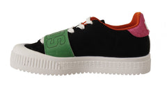GCDS Mehrfarbige Wildleder Low Top Schnürsneaker für Damen