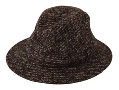 Dolce & Gabbana Grijs Melange Gemêleerd Getextureerd Tweed Hoed