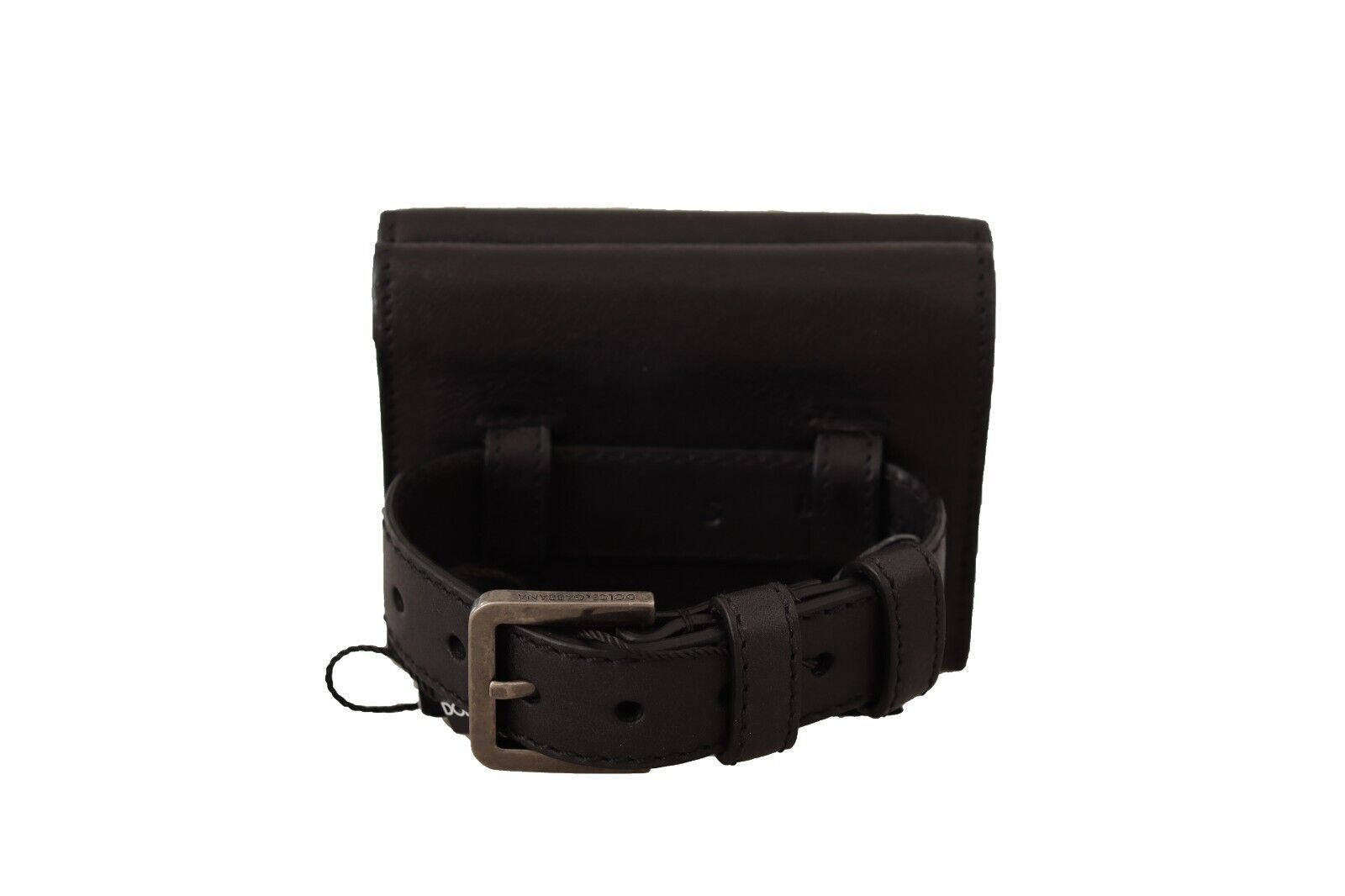 Dolce & Gabbana Zwart Lederen Trifold Portemonnee Riem Multi Kit Portemonnee