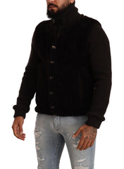 Dolce & Gabbana Zwart Leren Heren Colbertjas