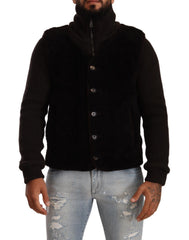 Dolce & Gabbana Zwart Leren Heren Colbertjas