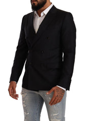 Dolce & Gabbana Schwarze gepunktete zweireihige MARTINI Jacke
