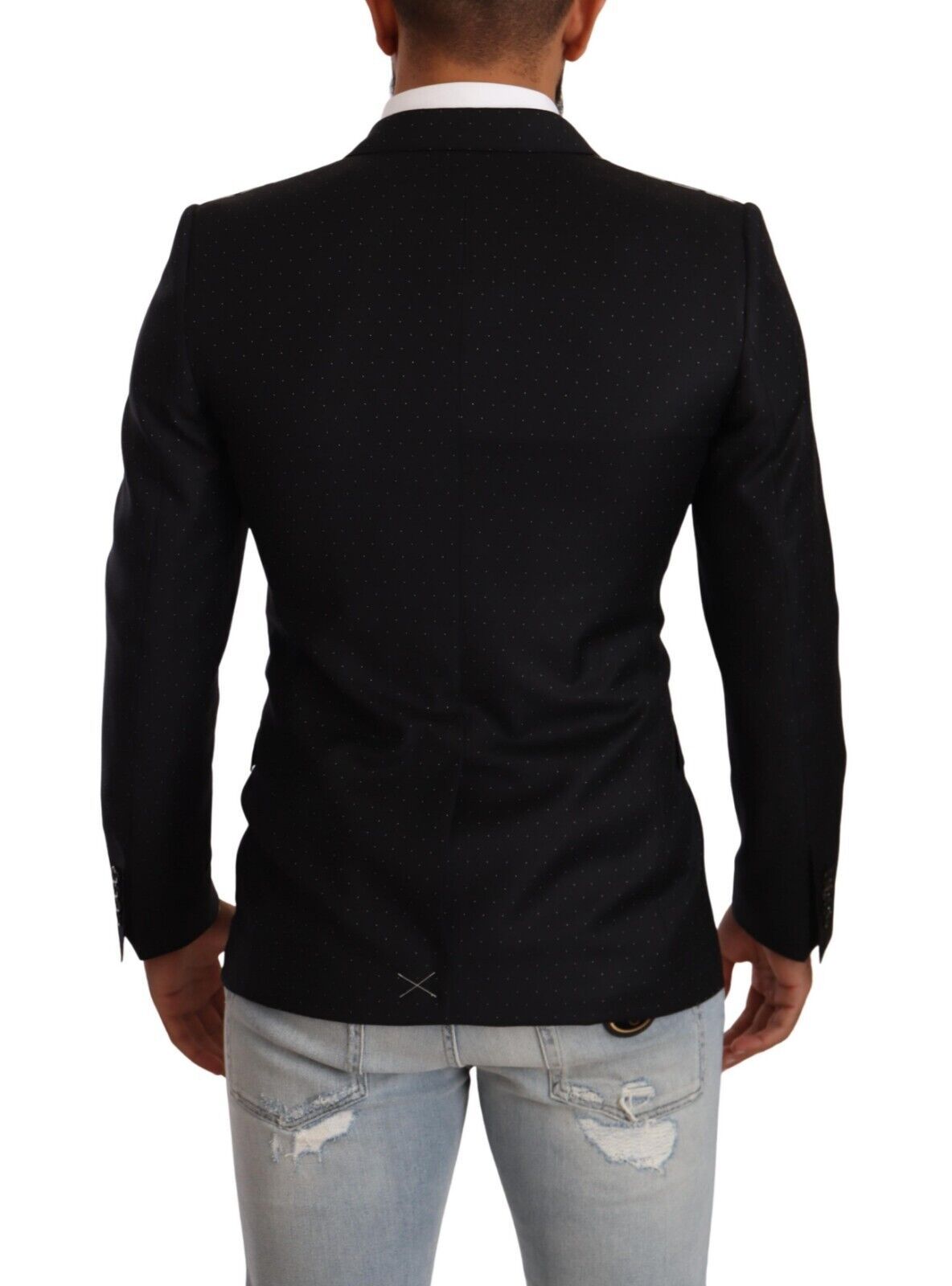 Dolce & Gabbana Schwarze gepunktete zweireihige MARTINI Jacke