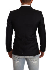 Dolce & Gabbana Schwarze gepunktete zweireihige MARTINI Jacke