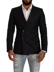 Dolce & Gabbana Schwarze gepunktete zweireihige MARTINI Jacke