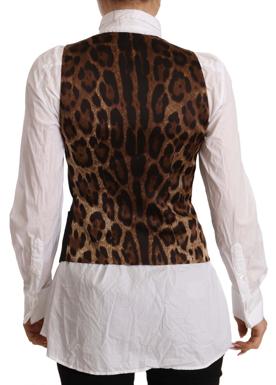 Dolce & Gabbana Zwart Knoopsluiting Mouwloos Gilet Polyester Top