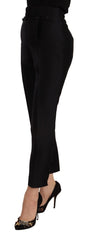 Dsquared² Schwarze High-Waist Skinny Damenhose aus Wolle