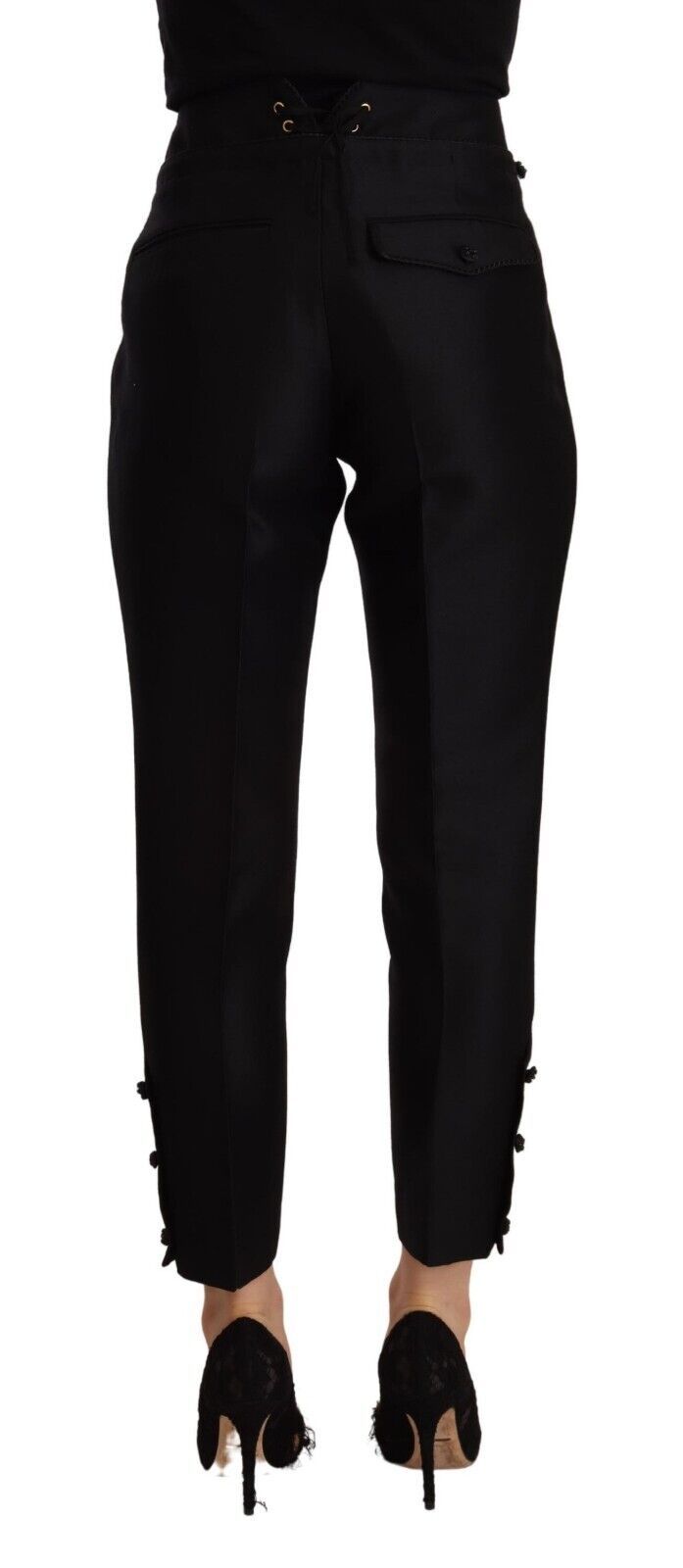 Dsquared² Schwarze High-Waist Skinny Damenhose aus Wolle