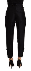 Dsquared² Schwarze High-Waist Skinny Damenhose aus Wolle