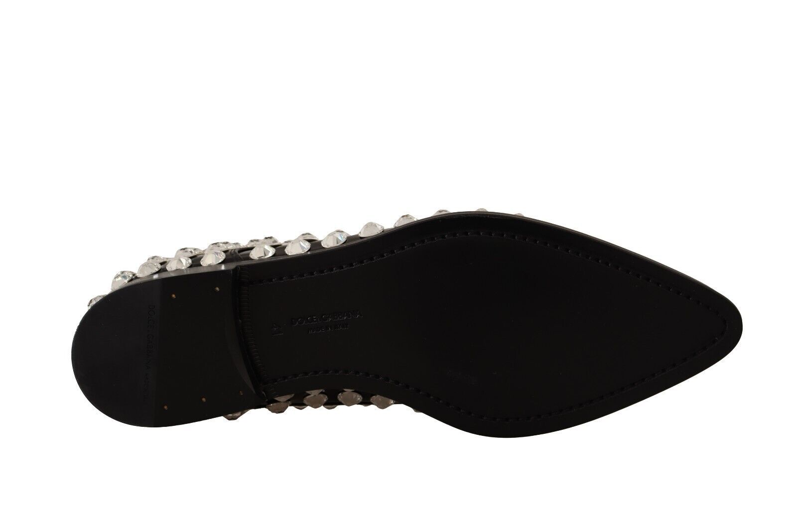 Dolce & Gabbana Zwart Lederen Veterschoenen Met Kristallen
