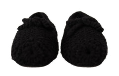 Dolce & Gabbana Schwarze Slip-On Ballerinas aus Wolle