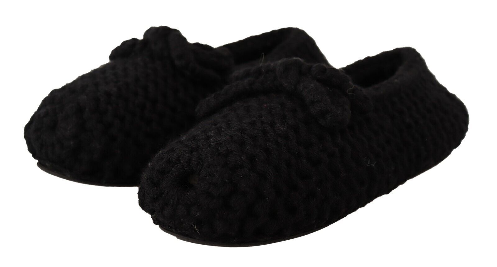 Dolce & Gabbana Schwarze Slip-On Ballerinas aus Wolle