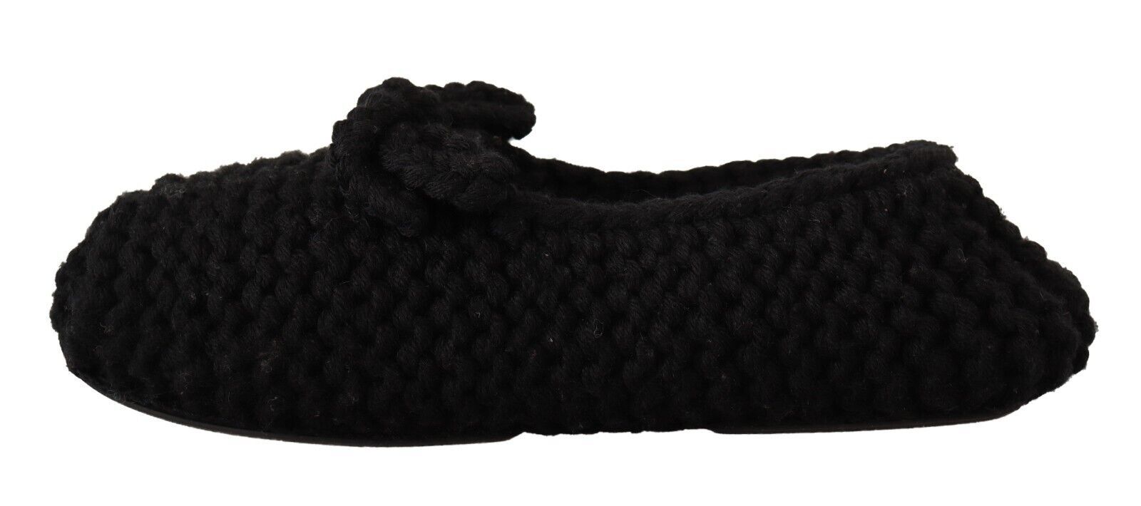 Dolce & Gabbana Schwarze Slip-On Ballerinas aus Wolle