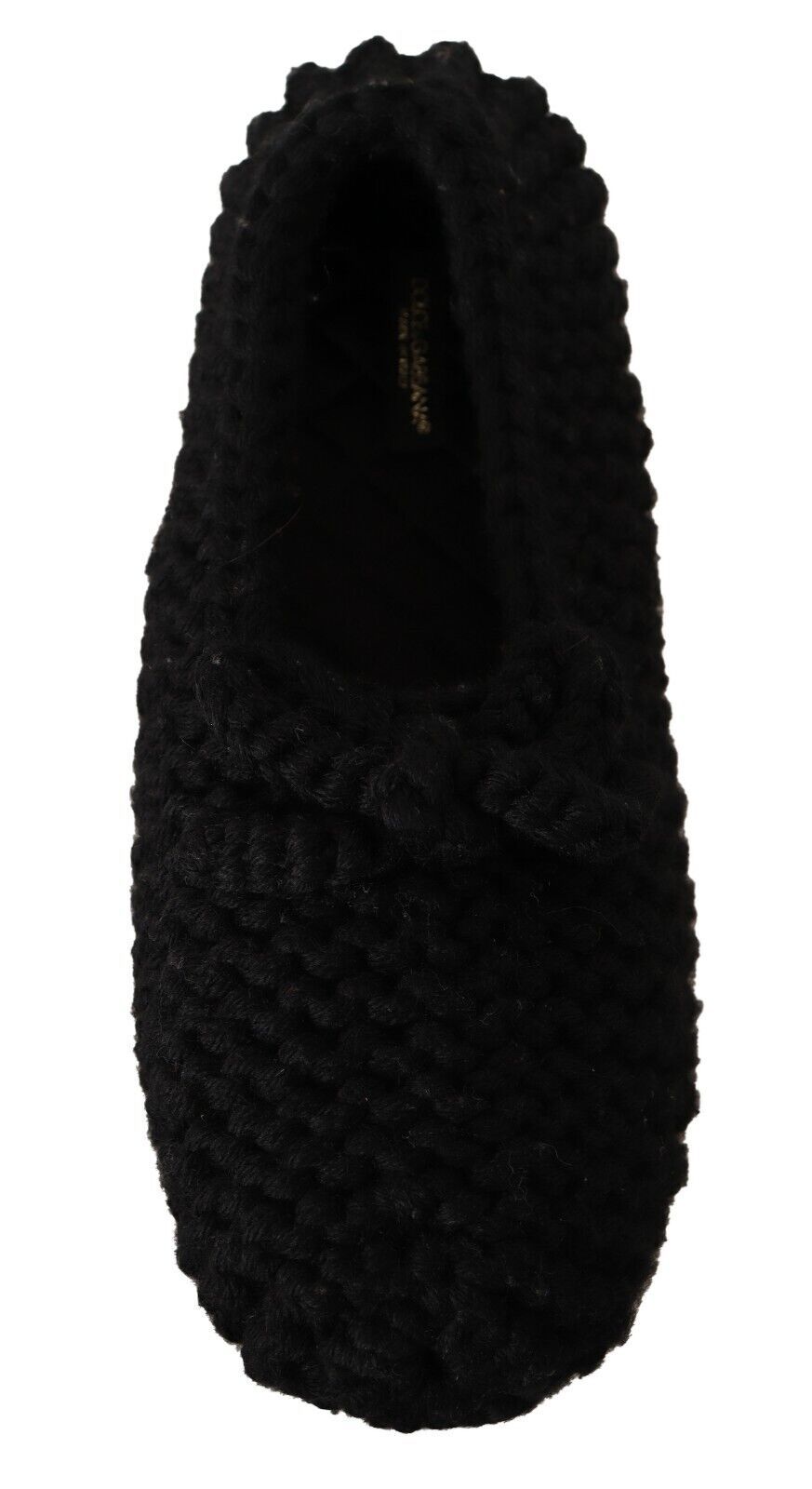 Dolce & Gabbana Schwarze Slip-On Ballerinas aus Wolle