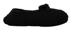Dolce & Gabbana Schwarze Slip-On Ballerinas aus Wolle