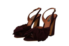 Dolce & Gabbana Ankle-Strap-Sandalen aus dunkelviolettem Wildleder