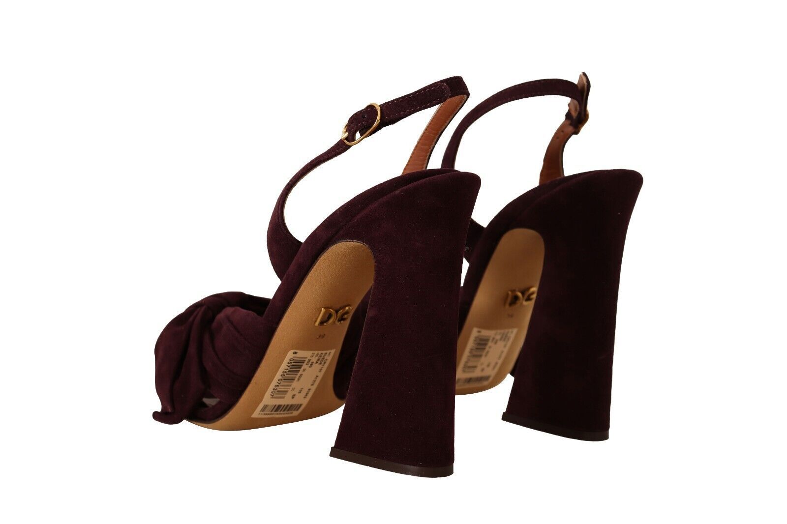 Dolce & Gabbana Ankle-Strap-Sandalen aus dunkelviolettem Wildleder