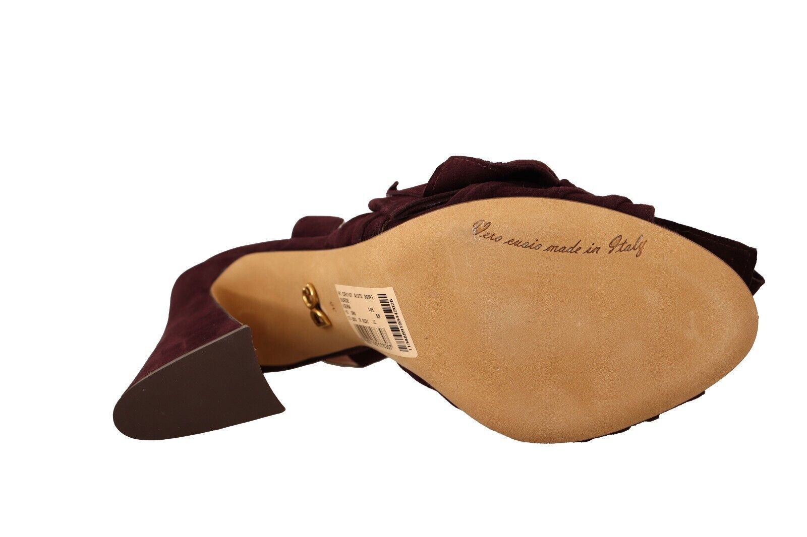 Dolce & Gabbana Ankle-Strap-Sandalen aus dunkelviolettem Wildleder