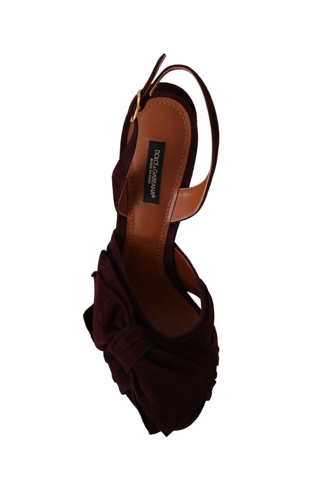 Dolce & Gabbana Ankle-Strap-Sandalen aus dunkelviolettem Wildleder