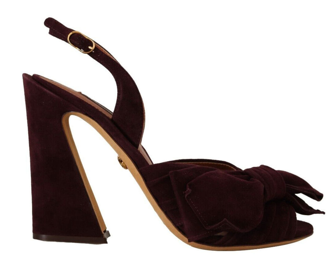 Dolce & Gabbana Ankle-Strap-Sandalen aus dunkelviolettem Wildleder