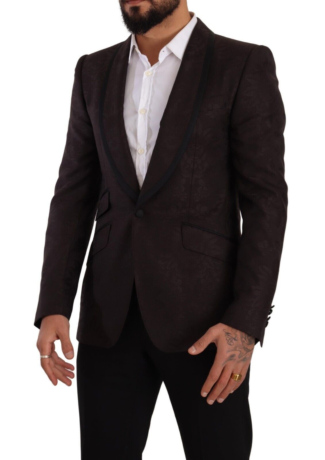 Dolce & Gabbana Paarse Jacquard Single Breasted SICILIA Blazer