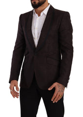 Dolce & Gabbana Paarse Jacquard Single Breasted SICILIA Blazer
