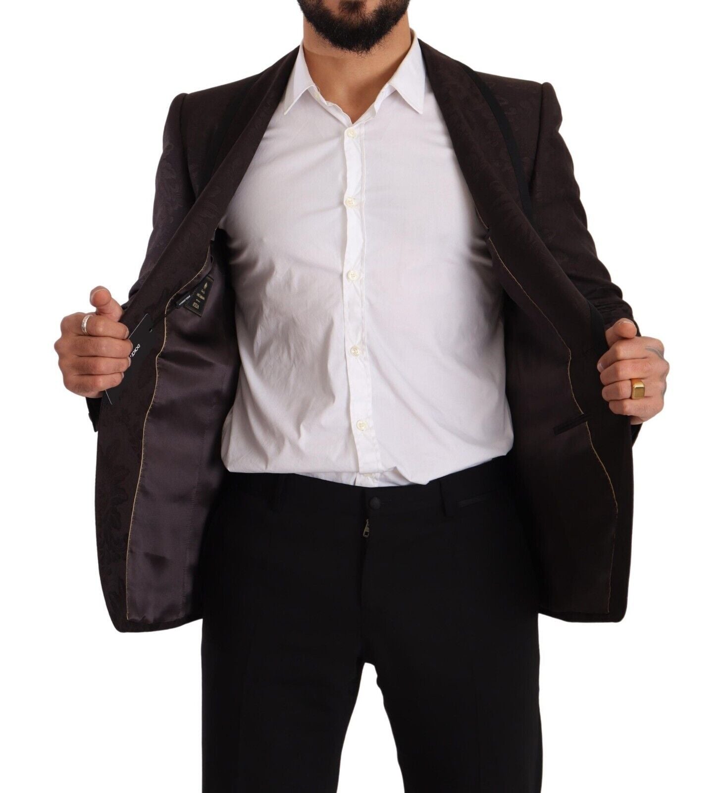 Dolce & Gabbana Paarse Jacquard Single Breasted SICILIA Blazer