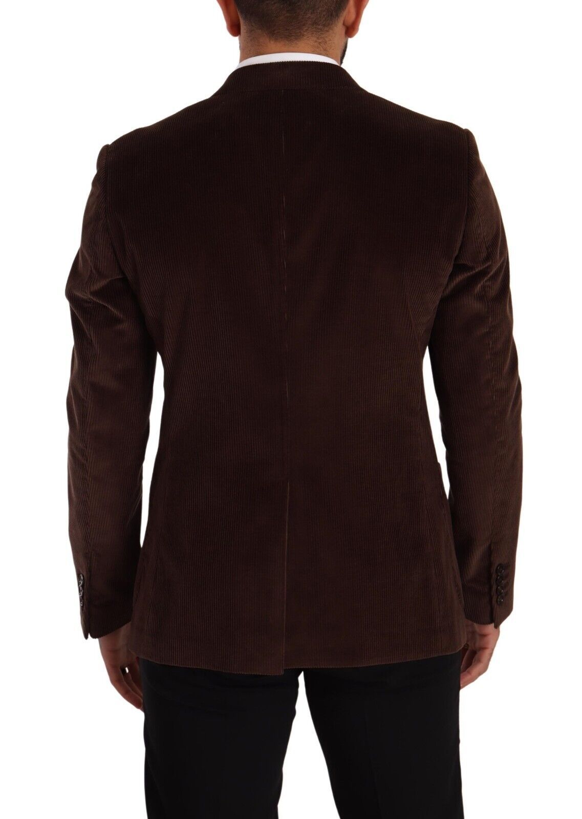 Dolce & Gabbana Bruine Corduroy Slim Fit Jas DG Logo Blazer