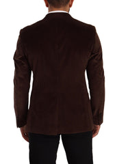 Dolce & Gabbana Bruine Corduroy Slim Fit Jas DG Logo Blazer
