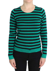 Dolce & Gabbana Grün Schwarz Seide Kaschmir Pullover